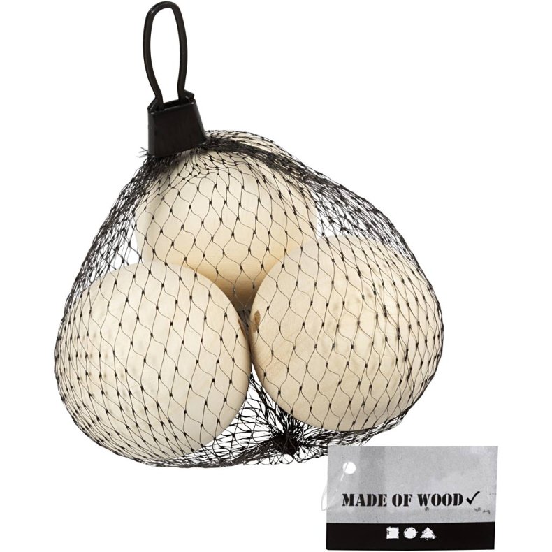 Tr&aelig;perle, diam. 60 mm, hulstr. 9 mm, 3 stk./ 1 pk.