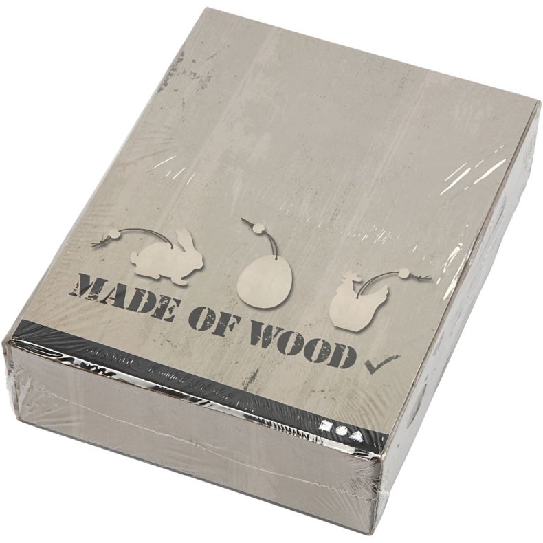 Tr&aelig;oph&aelig;ng, hare, &aelig;g, h&oslash;ne, str. 6 cm, tykkelse 3 mm, 200 stk./ 1 pk.