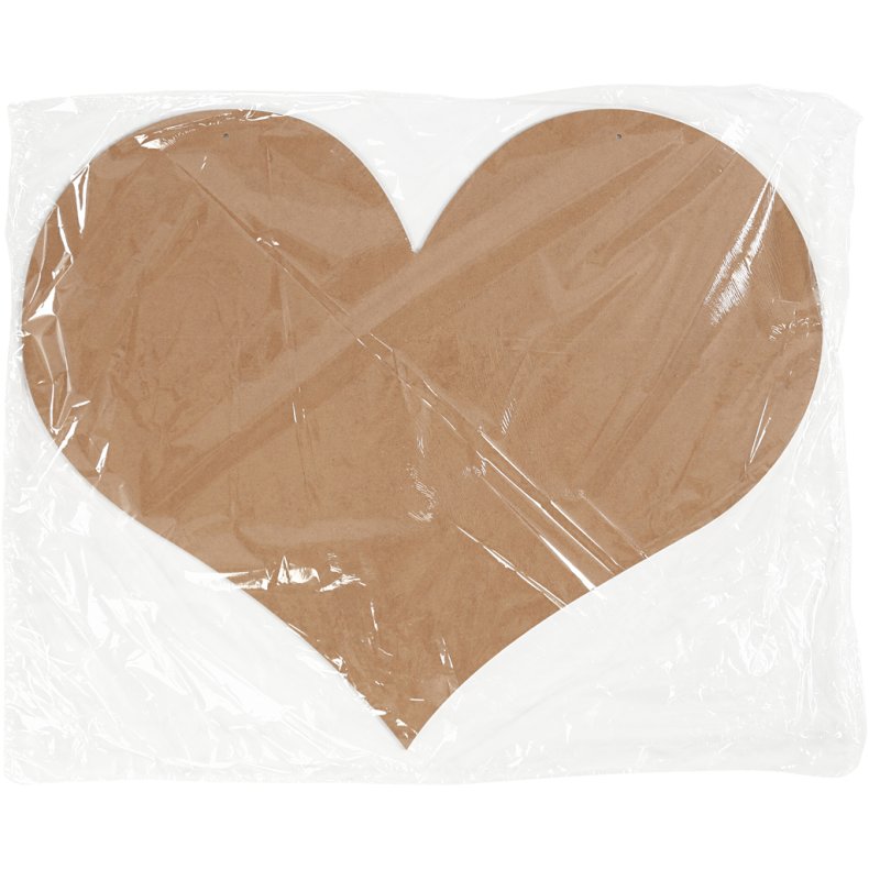 Hjerte, str. 50x40 cm, tykkelse 5 mm, 1 stk.