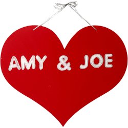 Hjerte, str. 50x40 cm, tykkelse 5 mm, 1 stk.