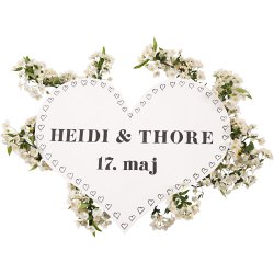 Hjerte, str. 50x40 cm, tykkelse 5 mm, 1 stk.