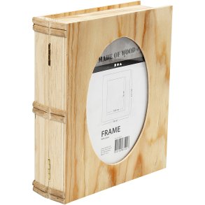 Bogæske, str. 21,7x18 cm, hulstr. 16x10,8 cm, tykkelse 5,6 cm, 1 stk.