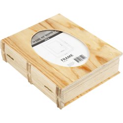 Bog&aelig;ske, str. 21,7x18 cm, hulstr. 16x10,8 cm, tykkelse 5,6 cm, 1 stk.