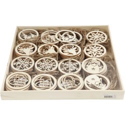 Juleoph&aelig;ng, diam. 8 cm, tykkelse 0,3 cm, 144 stk./ 1 pk.