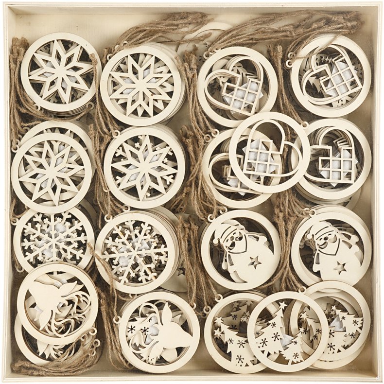 Juleoph&aelig;ng, diam. 8 cm, tykkelse 0,3 cm, 144 stk./ 1 pk.