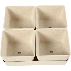 Urtepotter, H: 8 cm, D: 19,5 cm, B: 19,5 cm, 1 s&aelig;t