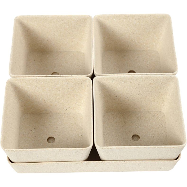 Urtepotter, H: 8 cm, D: 19,5 cm, B: 19,5 cm, 1 s&aelig;t