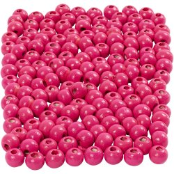 Tr&aelig;perler, diam. 5 mm, hulstr. 1,5 mm, ca. 150 stk., pink, 150 stk., 6 g/ 1 pk.