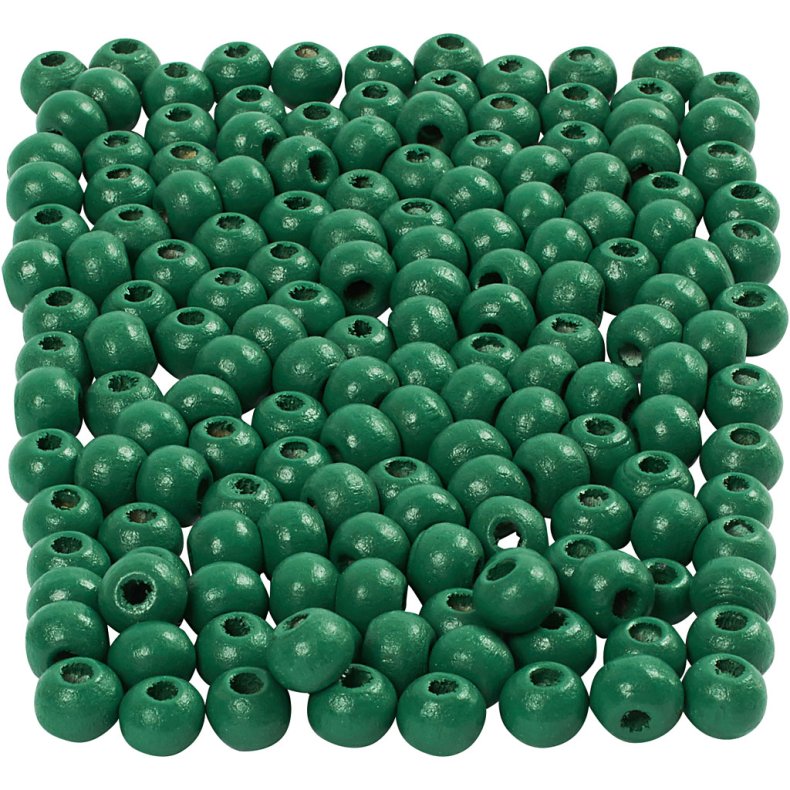 Tr&aelig;perler, diam. 5 mm, hulstr. 1,5 mm, ca. 150 stk., gr&oslash;n, 6 g/ 1 pk.