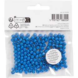 Tr&aelig;perler, diam. 5 mm, hulstr. 1,5 mm, ca. 150 stk., bl&aring;, 6 g/ 1 pk.