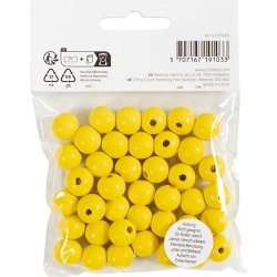 Tr&aelig;perler, diam. 12 mm, hulstr. 3 mm, ca. 40 stk., gul, 22 g/ 1 pk.