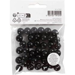 Tr&aelig;perler, diam. 12 mm, hulstr. 3 mm, ca. 40 stk., sort, 22 g/ 1 pk.