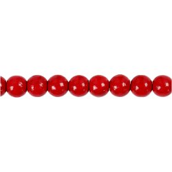 Tr&aelig;perler, diam. 8 mm, hulstr. 2 mm, ca. 80 stk., r&oslash;d, 15 g/ 1 pk.