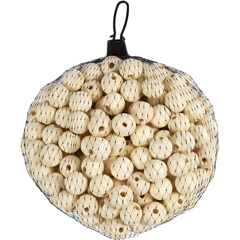 Tr&aelig;perle, diam. 20 mm, hulstr. 4 mm, 200 stk./ 1 pk.