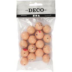 Hoveder, diam. 20 mm, lys pudder, 16 stk./ 1 pk.