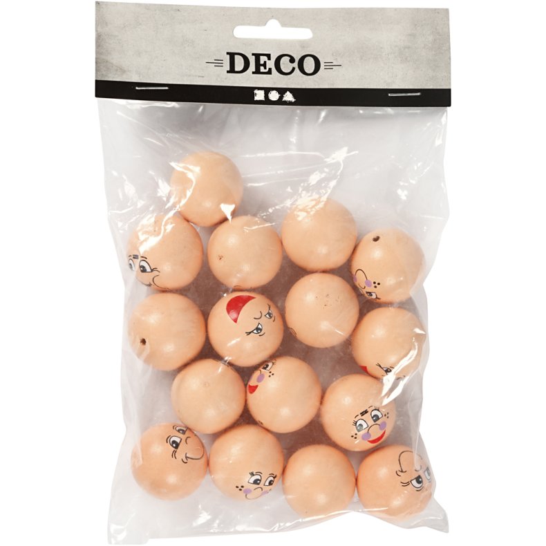 Hoveder, diam. 30 mm, lys pudder, 16 stk./ 1 pk.