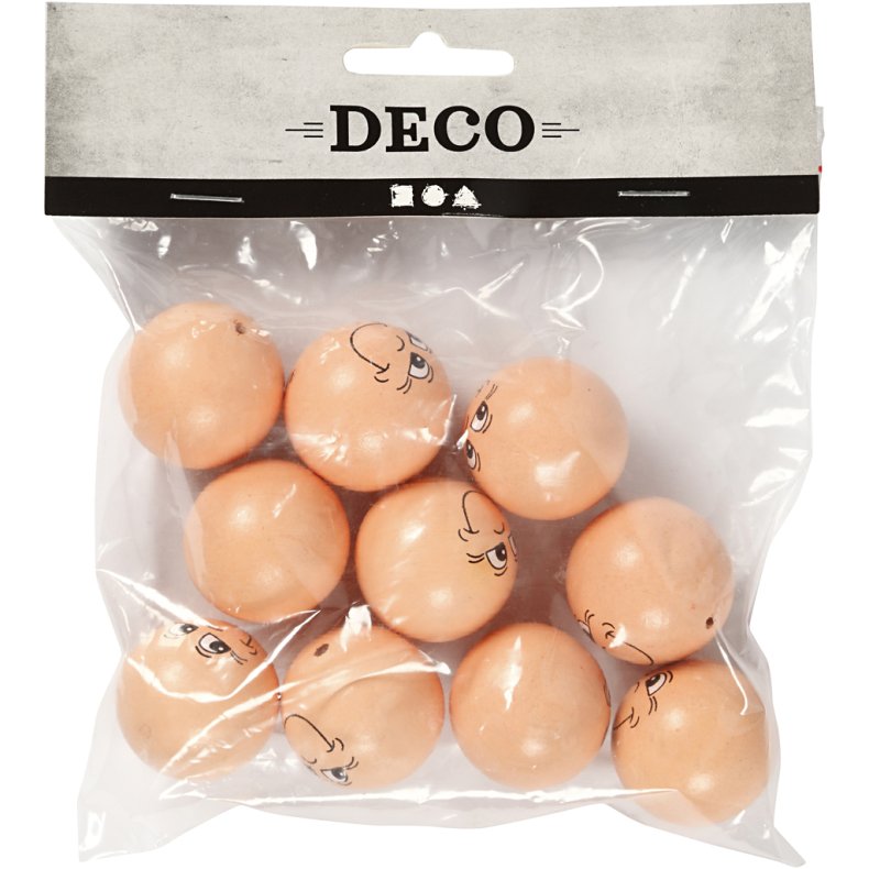 Hoved, diam. 30 mm, lys pudder, 10 stk./ 1 pk.