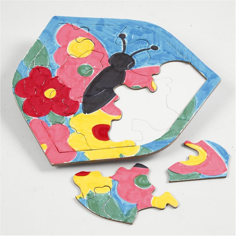 Puslespil, str. 17-21 cm, hvid, 10 stk./ 1 pk.