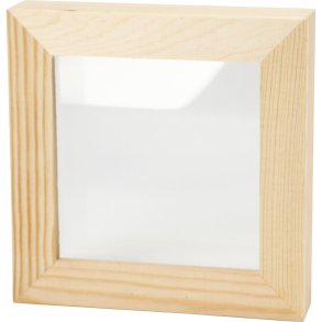 3D ramme med glas, D: 2,5 cm, str. 12,3x12,3 cm, 1 stk.
