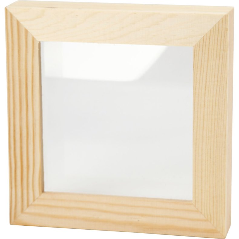 3D ramme med glas, D: 2,5 cm, str. 12,3x12,3 cm, 1 stk.