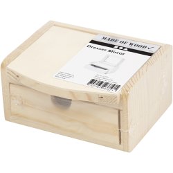 Skuffe med spejl, str. 12x10x6,5 cm, 1 stk.