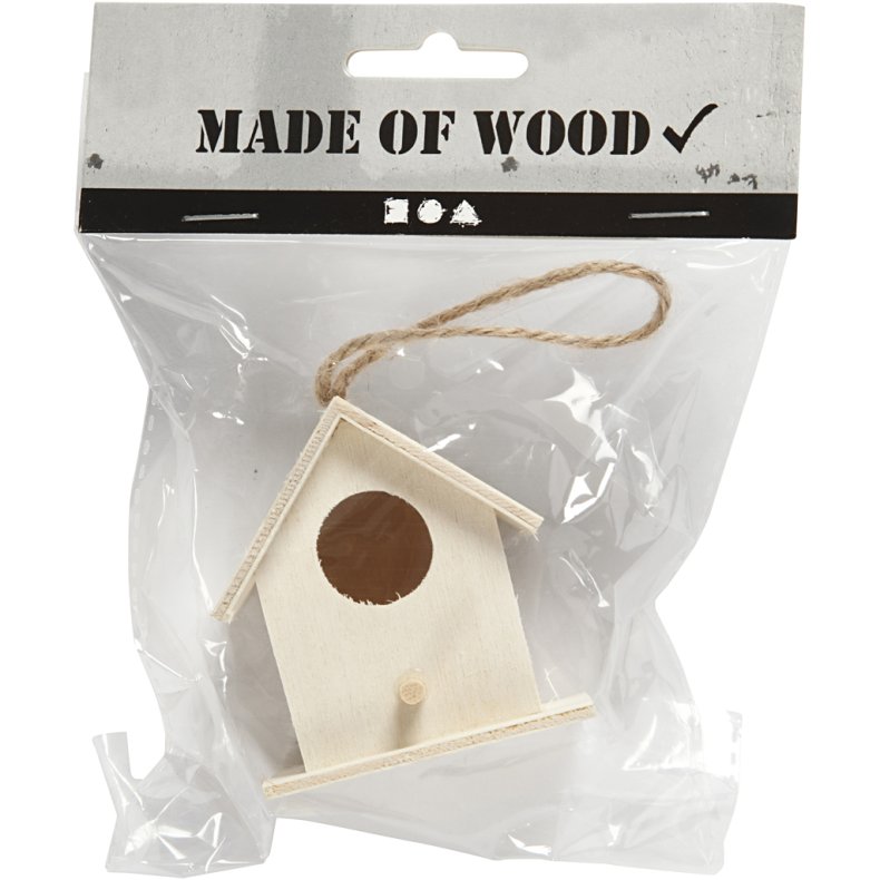 Fuglehus, str. 6x6 cm, 1 stk.