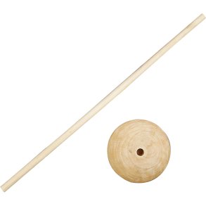 Rundstok med fod, H: 30 cm, diam. 6,5 cm, hulstr. 8 mm, 5 sæt/ 1 pk.