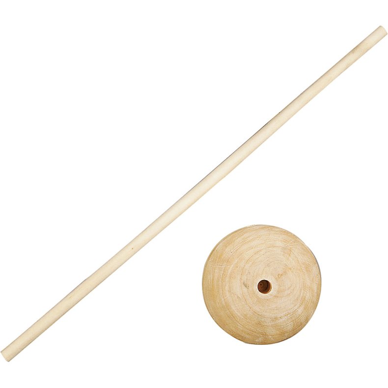 Rundstok med fod, H: 30 cm, diam. 6,5 cm, hulstr. 8 mm, 5s&aelig;t/ 1 pk.