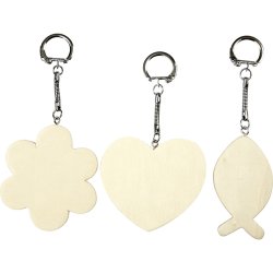 N&oslash;gleringe med tr&aelig;skilt, str. 6-7 cm, tykkelse 3 mm, 12 stk./ 1 pk.