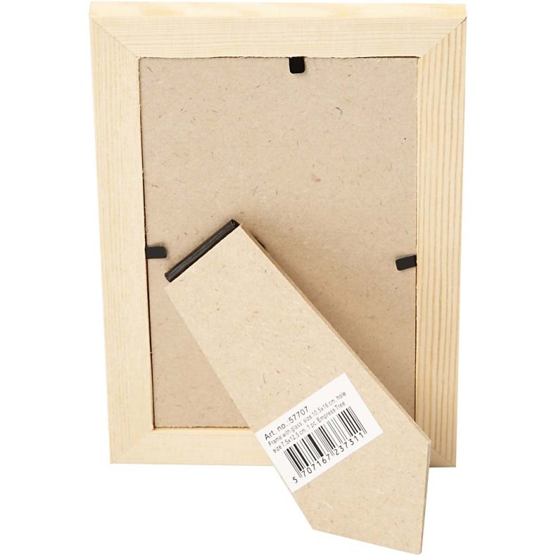 Ramme med glas, str. 10,5x15,6 cm, 1 stk.