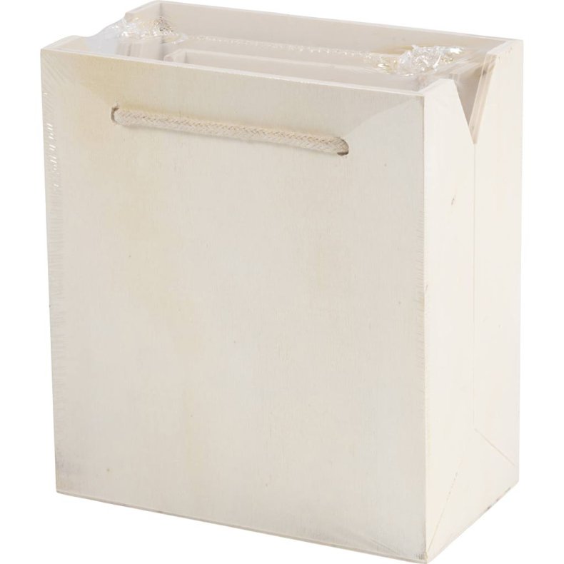 Poser med hank, H: 12+14+16 cm, D: 5+7+9 cm, B: 16+16,5+18 cm, 3 stk./ 1 s&aelig;t