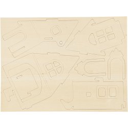 3D Konstruktionsfigur, Hus med k&oslash;rerampe, str. 22,5x17,5x20,5, 1 stk.