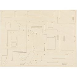 3D Konstruktionsfigur, Hus med k&oslash;rerampe, str. 22,5x17,5x20,5, 1 stk.