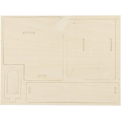 3D Konstruktionsfigur, Hus med k&oslash;rerampe, str. 22,5x17,5x20,5, 1 stk.