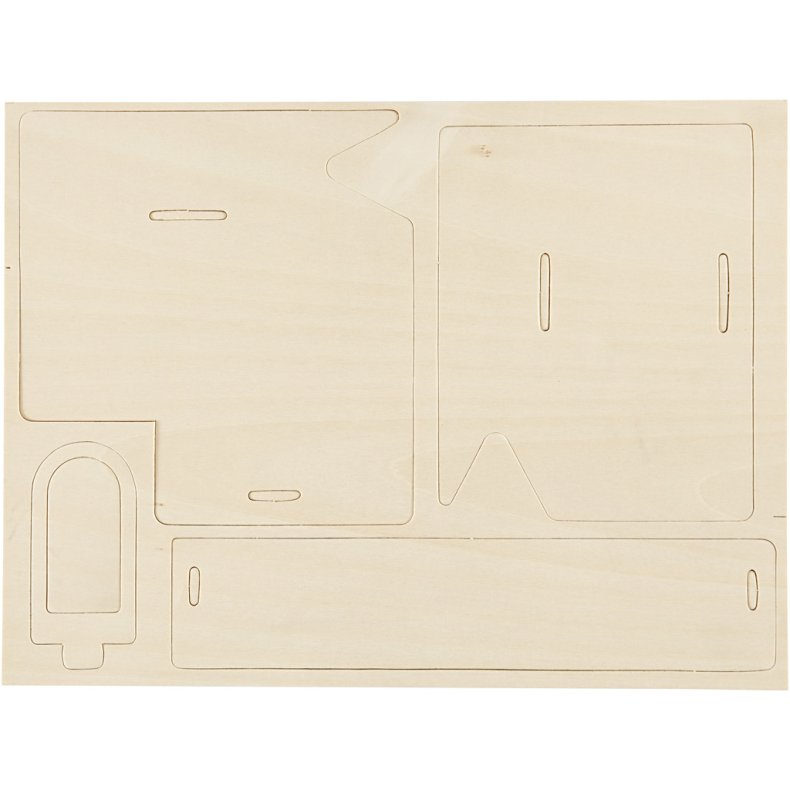 3D Konstruktionsfigur, Hus med k&oslash;rerampe, str. 22,5x17,5x20,5, 1 stk.