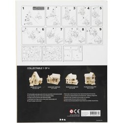 3D Konstruktionsfigur, Hus med k&oslash;rerampe, str. 22,5x17,5x20,5, 1 stk.