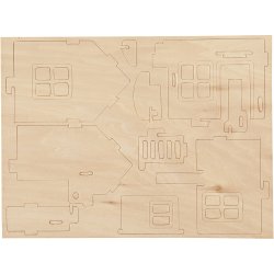 3D Konstruktionsfigur, Hus med terrasse, str. 19x17,5x15, 1 stk.