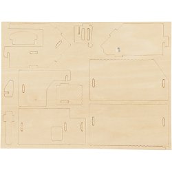 3D Konstruktionsfigur, Hus med terrasse, str. 19x17,5x15, 1 stk.