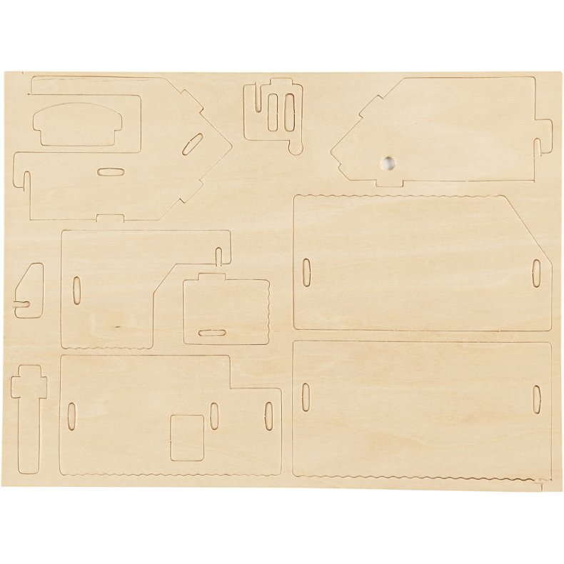 3D Konstruktionsfigur, Hus med terrasse, str. 19x17,5x15, 1 stk.