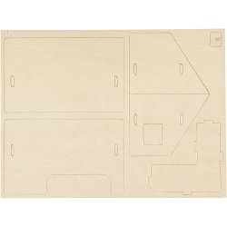 3D Konstruktionsfigur, Hus med veranda, str. 22,5x16x17,5, 1 stk.