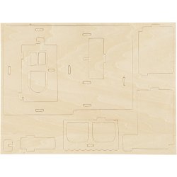 3D Konstruktionsfigur, Hus med veranda, str. 22,5x16x17,5, 1 stk.