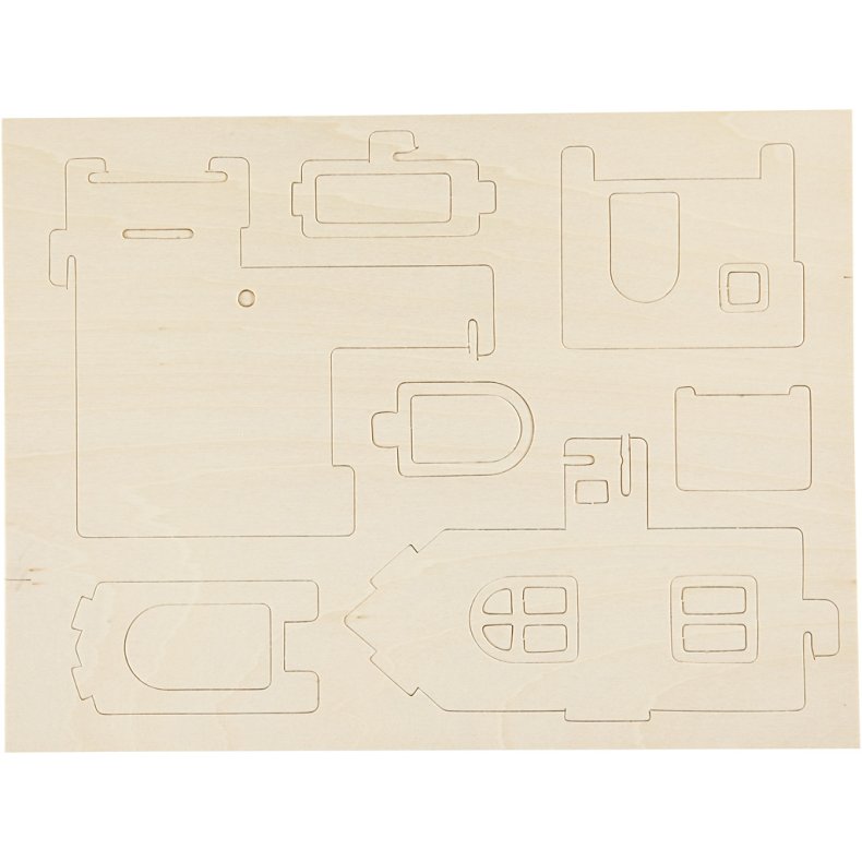 3D Konstruktionsfigur, Hus med altan, str. 15,8x17,5x19,5, 1 stk.