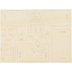 3D Konstruktionsfigur, Hus med altan, str. 15,8x17,5x19,5, 1 stk.