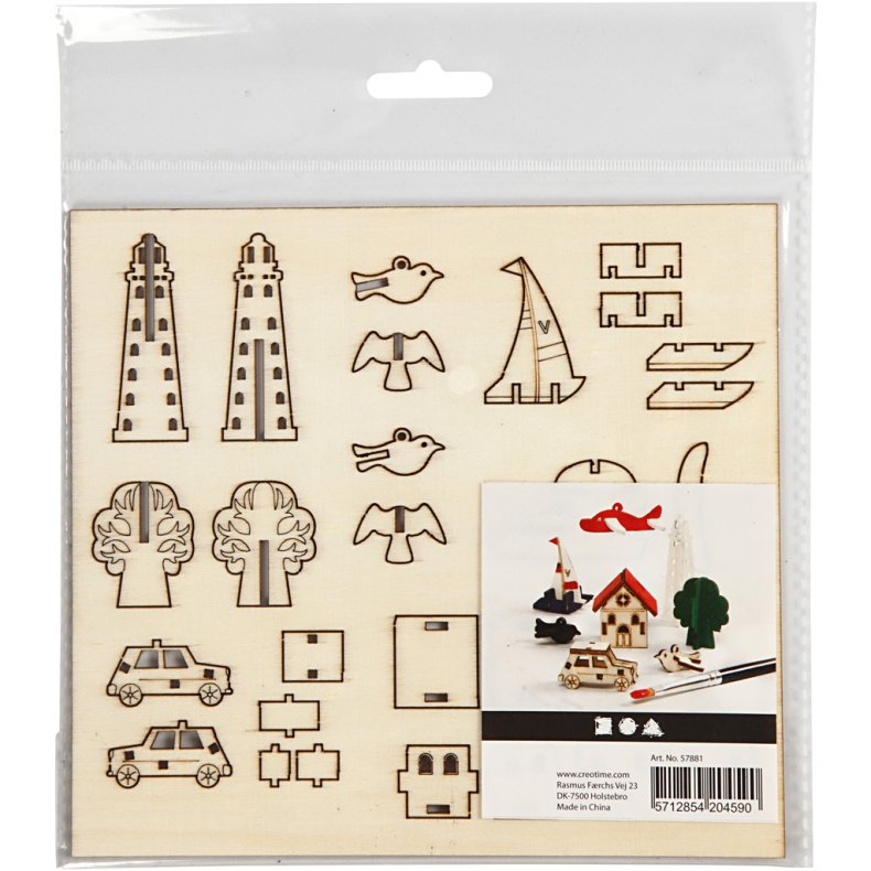 Saml-selv tr&aelig;figur, hverdag, L: 15,5 cm, B: 17 cm, tykkelse 3 mm, 1 pk.