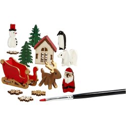 Saml-selv tr&aelig;figur, jul, L: 15,5 cm, B: 17 cm, tykkelse 3 mm, 1 pk.