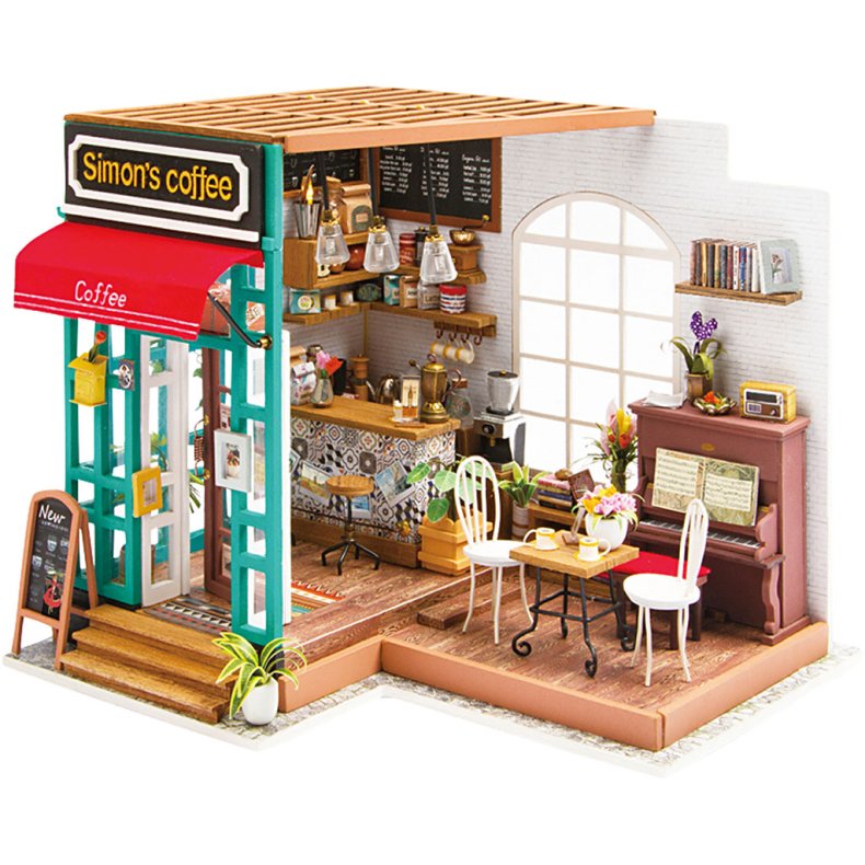 Miniaturerum, Kaffebar, H: 19 cm, L: 22,6 cm, B: 19,4 cm, 1 stk.