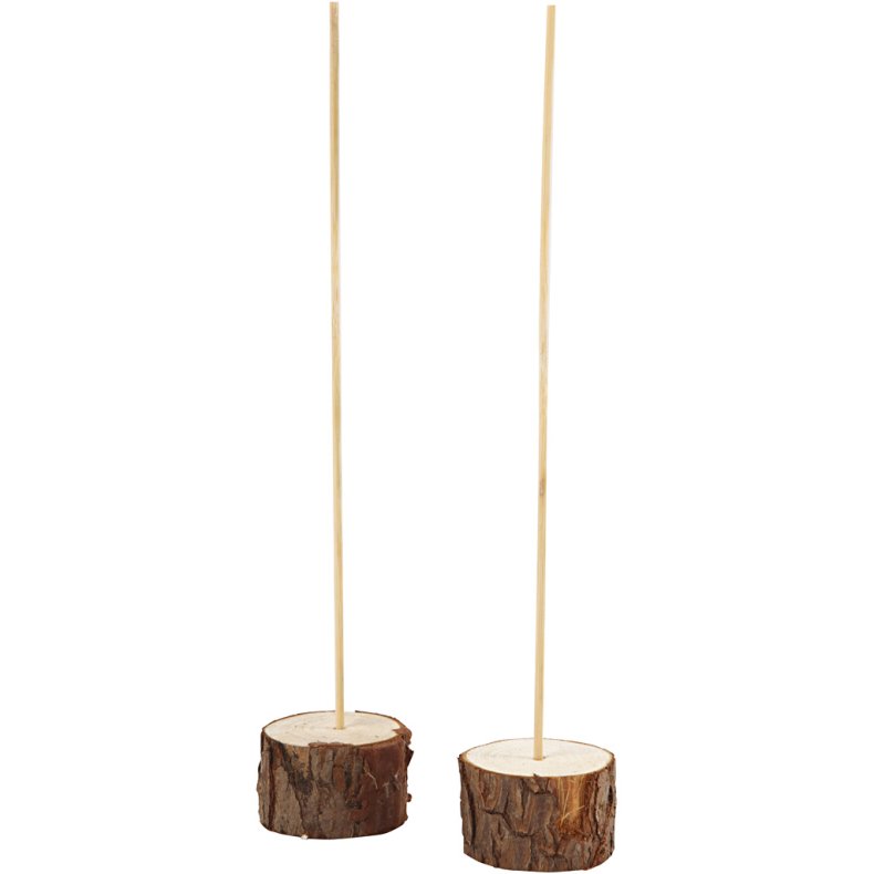 Tr&aelig;f&oslash;dder med tilh&oslash;rende pinde, H: 3 cm, diam. 5 cm, 2 s&aelig;t/ 1 pk.