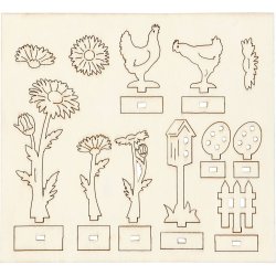 Saml-selv tr&aelig;figur, L: 15,5 cm, B: 17 cm, tykkelse 3 mm, 1 pk.