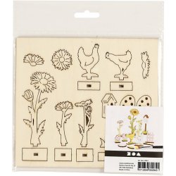 Saml-selv tr&aelig;figur, L: 15,5 cm, B: 17 cm, tykkelse 3 mm, 1 pk.