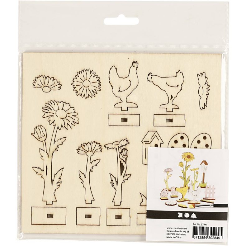 Saml-selv tr&aelig;figur, L: 15,5 cm, B: 17 cm, tykkelse 3 mm, 1 pk.